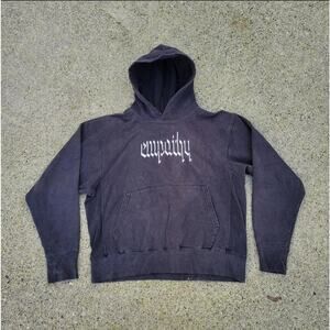 Y2k Resort Corps Empathy Barbed Wire Patch Heavyweight Hoodie Sweatshirt Med